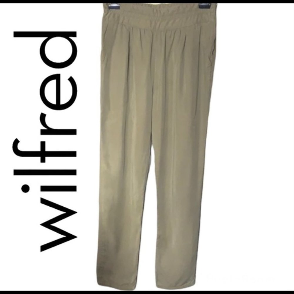 Wilfred (Aritzia) 100% Lyocell olive green ankle trouser size 8